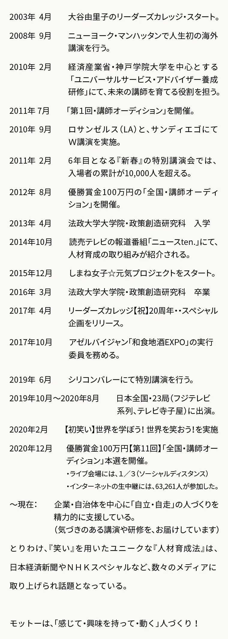 審査員委員長 大谷由里子氏 プロフィール